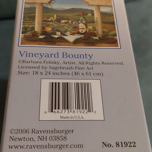 Ravensburger 500 Pc Puzzle Vineyard Bounty 81922 - Picture 4 of 6